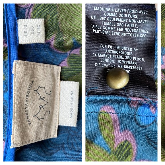 Floral Short Sleeve Summer Blouse | Ruffled Blouse | Frilly Top | ANTHROPOLOGIE - Picture 10 of 11